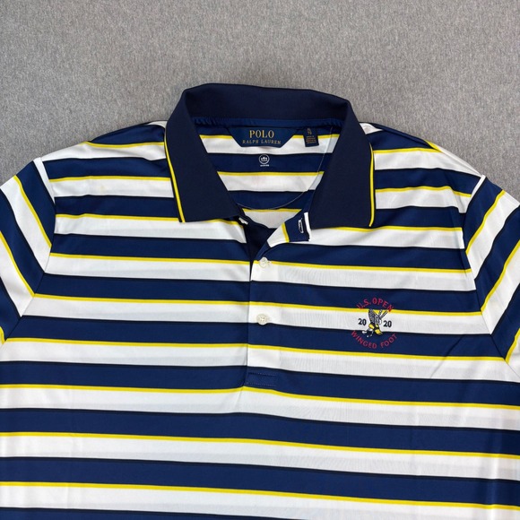 Polo‎ Ralph Lauren Polo Mens XL US Open 2020 Winged Foot Striped Golf Polo Shirt - Picture 2 of 14
